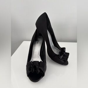 Elegant Black Peep-Toe Heels
